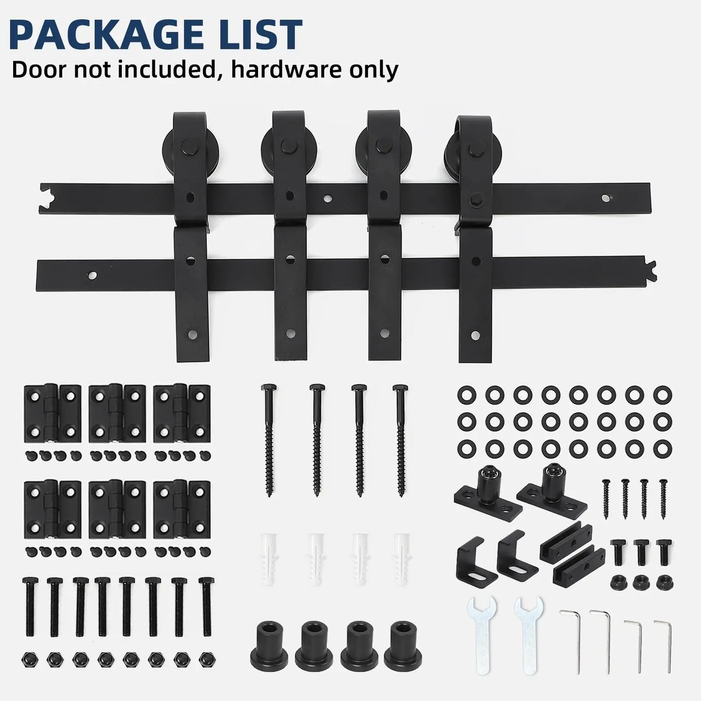 Twister.CK Heavy-Duty Bi-Folding Sliding Barn Door Hardware Kit