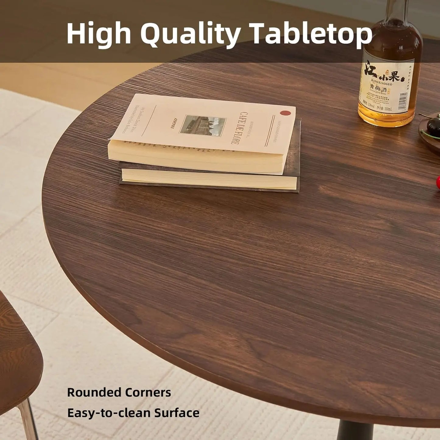 Round Tulip Dining Table With Metal Pedestal Mid Century Modern