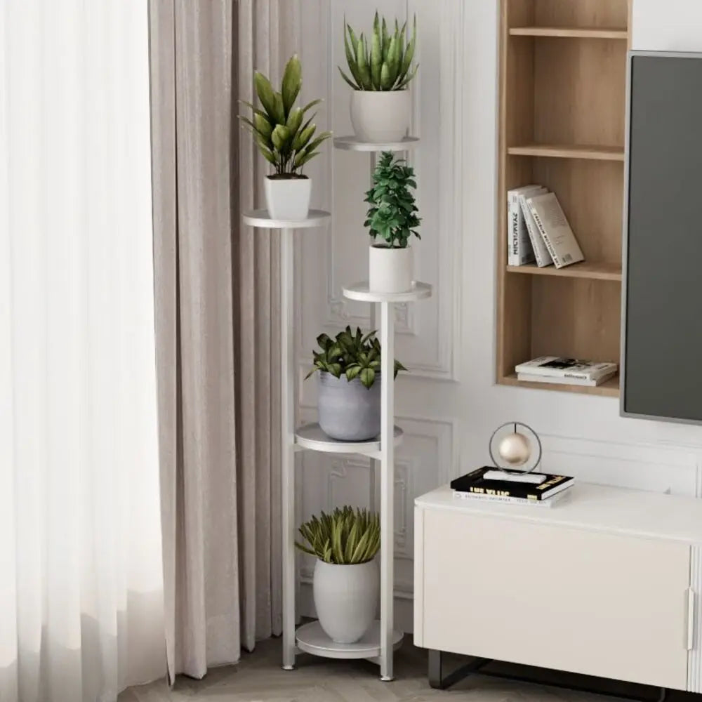 Tiered Plant Stand Indoor 5 Tier Metal Corner Planter With Anti Slip Feet By TWISTER.CK For Home Office Decor