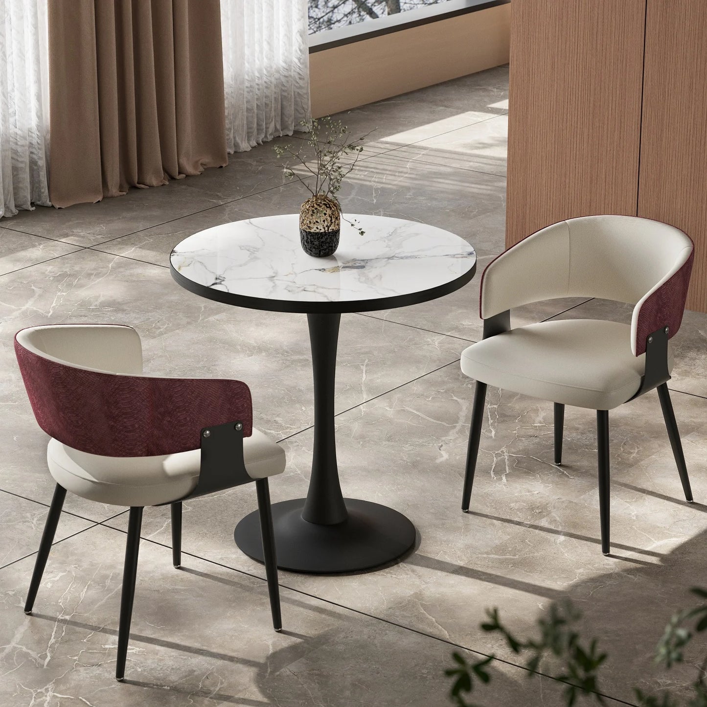 Comfort Upholstered Dining Chairs With Wide Seat For Kitchen And Home