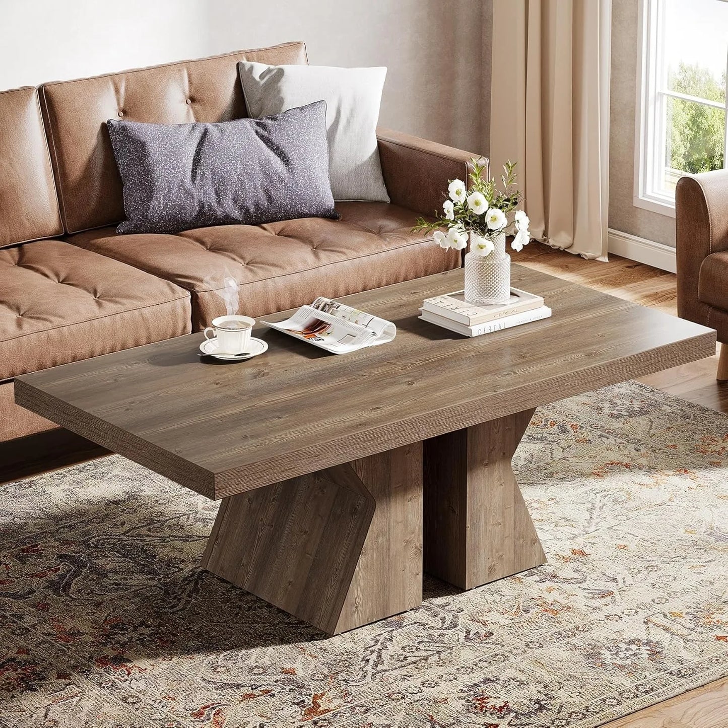 Little Tree Farmhouse Wood Look Coffee Table