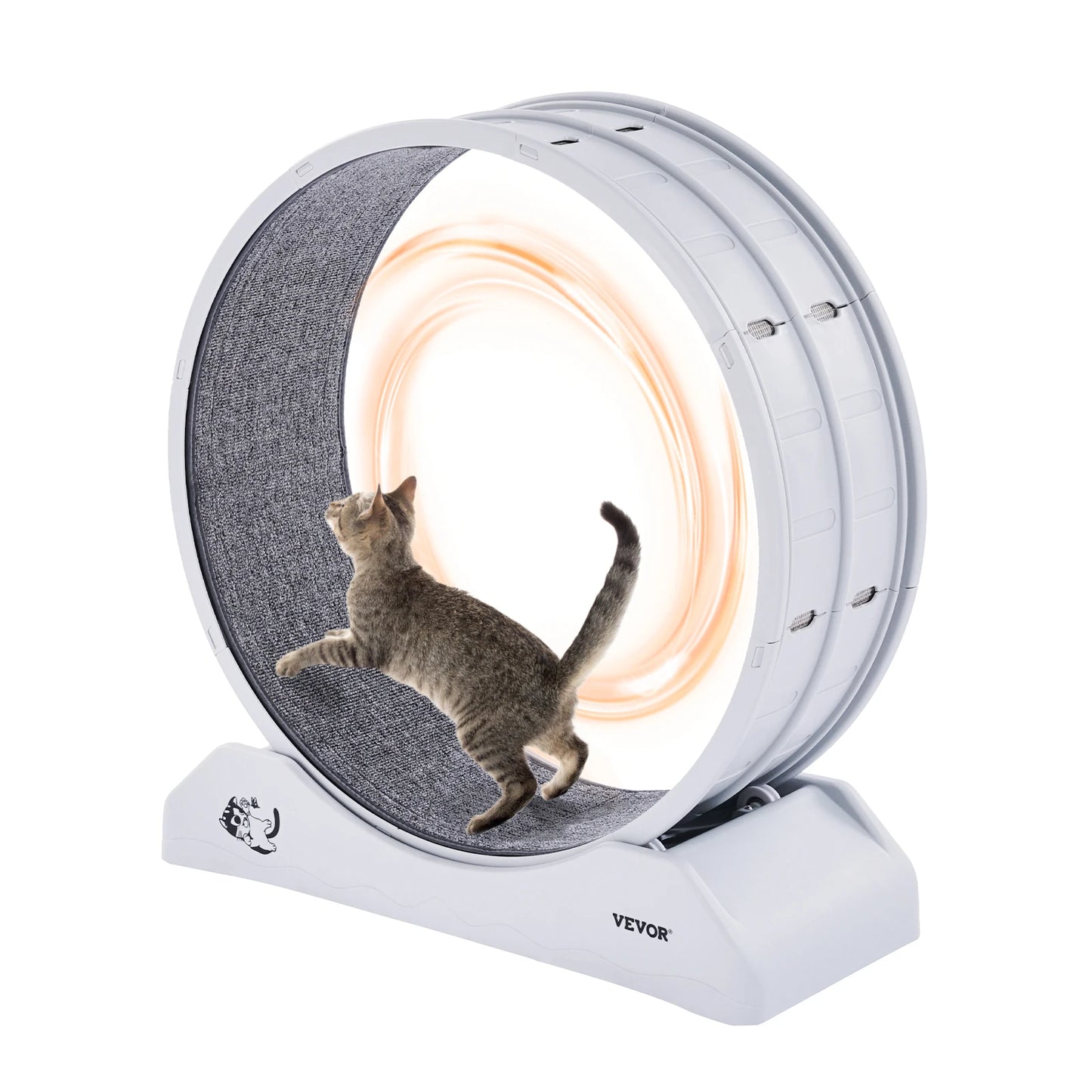 Vevor Cat Exercise Wheel With Secure Brake And Carpeted Runway