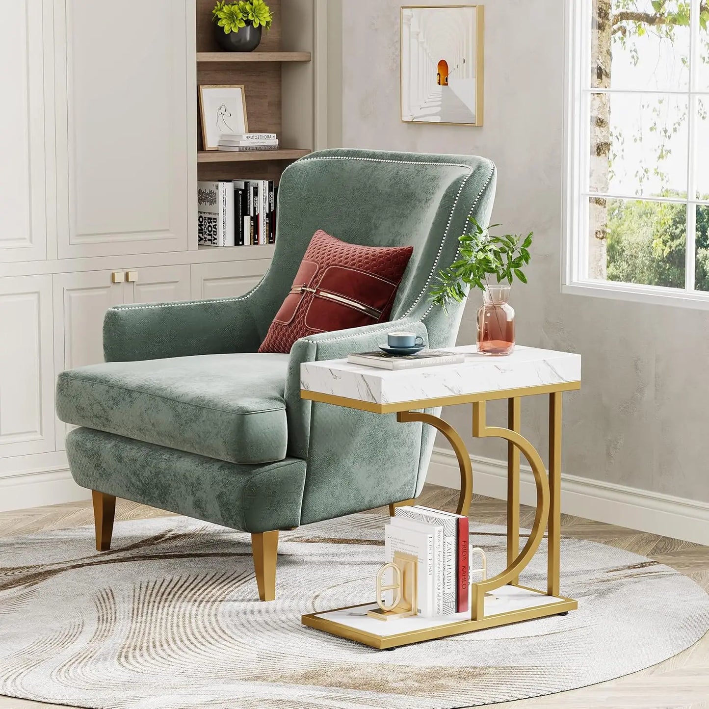 Little Tree C Shaped End Table Modern Bedside Sofa Table