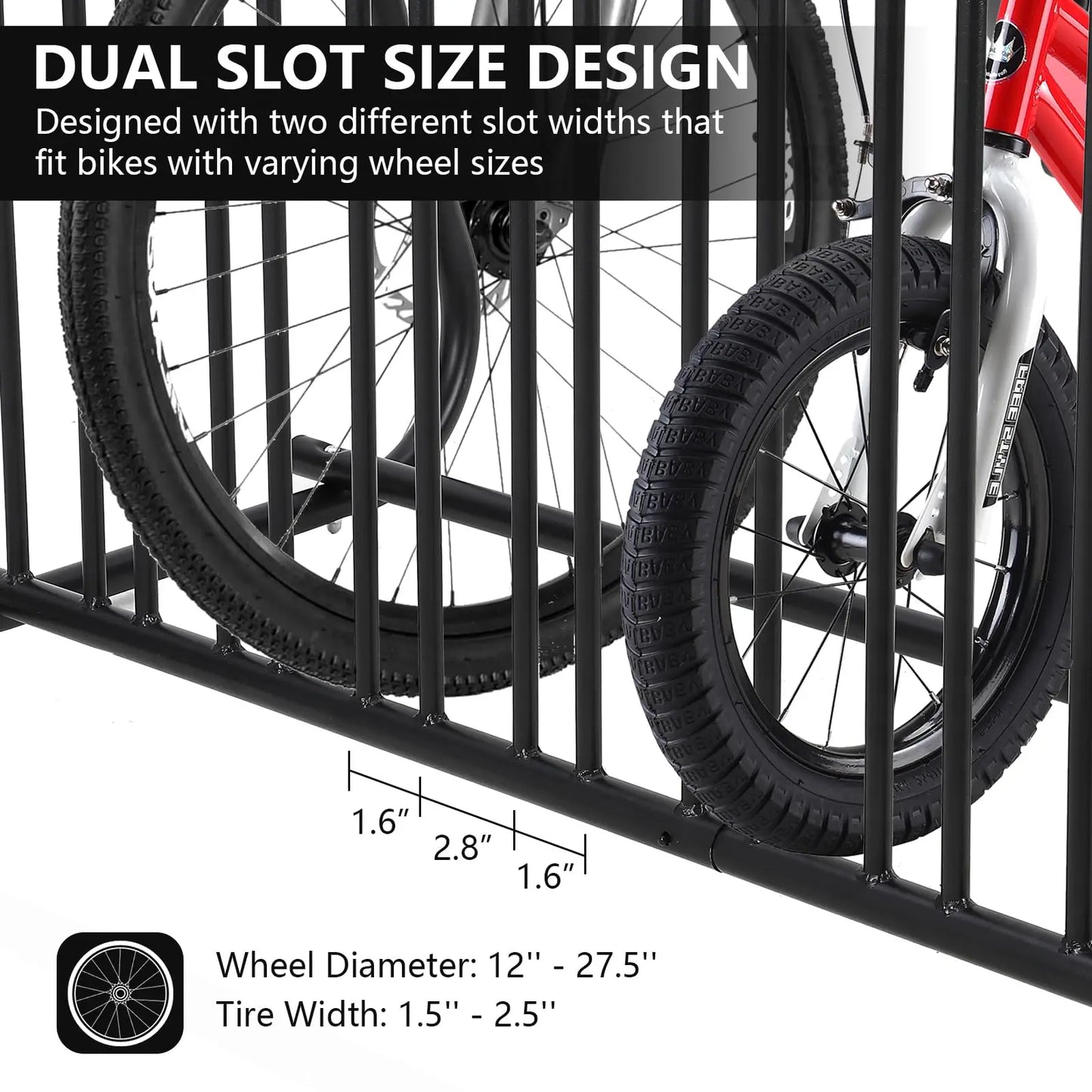 HiMISSC 10 Bikes Heavy Duty Double Sided Floor Bike Rack for Garage School Campus Parking