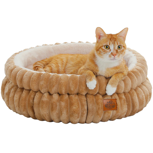 PAWZ Road Round Washable Pet Bed For Medium Dogs And Indoor Cats With Anti Slip Bottom All Season Comfort