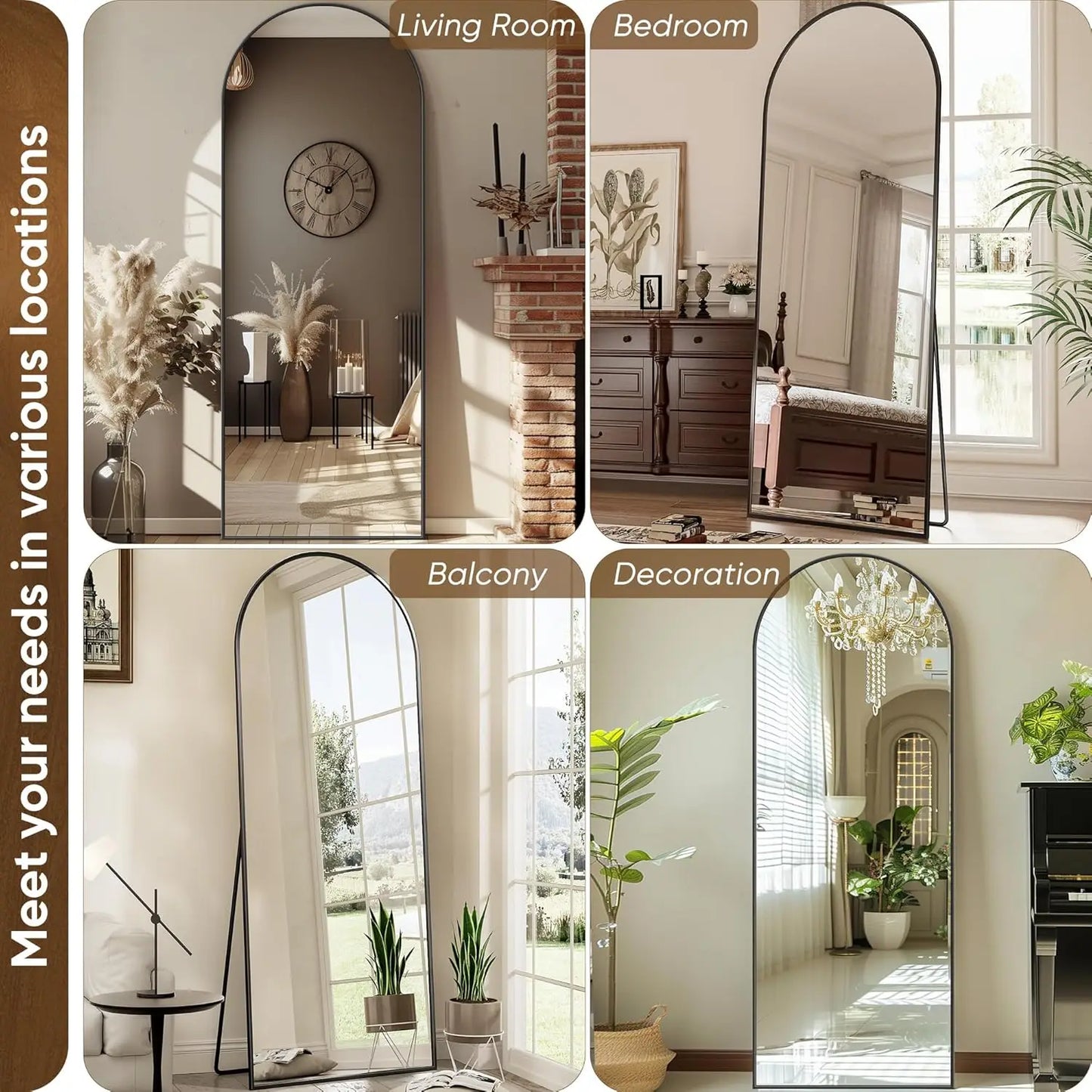 Antok Rectangular Mirror With Stand For Bedroom And Living Room
