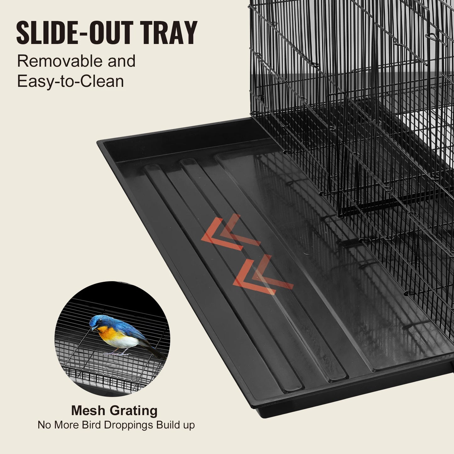 SucceBuy Flight Bird Cage With Divider And Handle Travel Cage