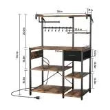 SucceBuy Stainless Steel Bakers Rack With Built In Power Strip