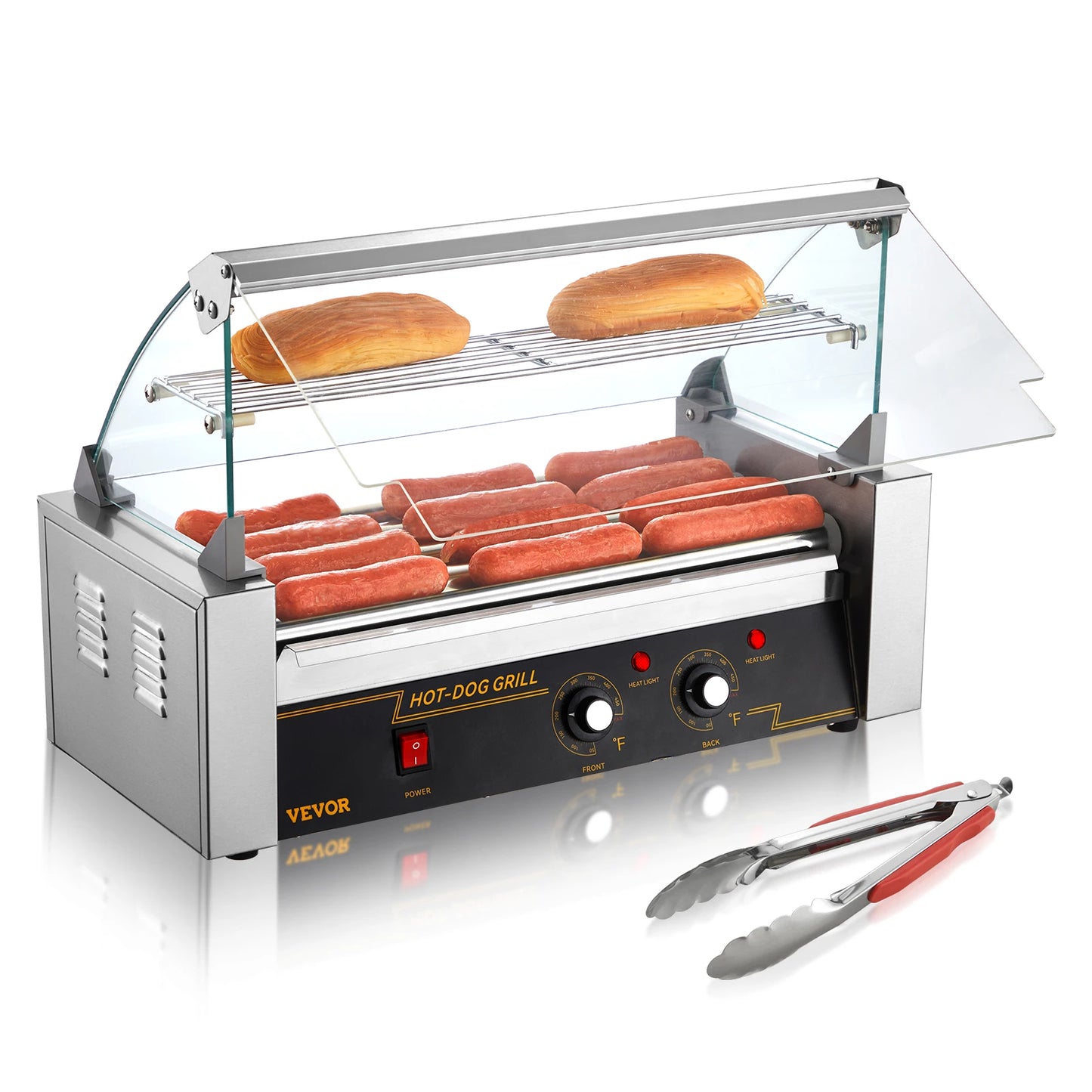 SucceBuy Commercial Hot Dog Roller Durable Electric Sausage Maker For Camping Parties Home Use 110V Steel