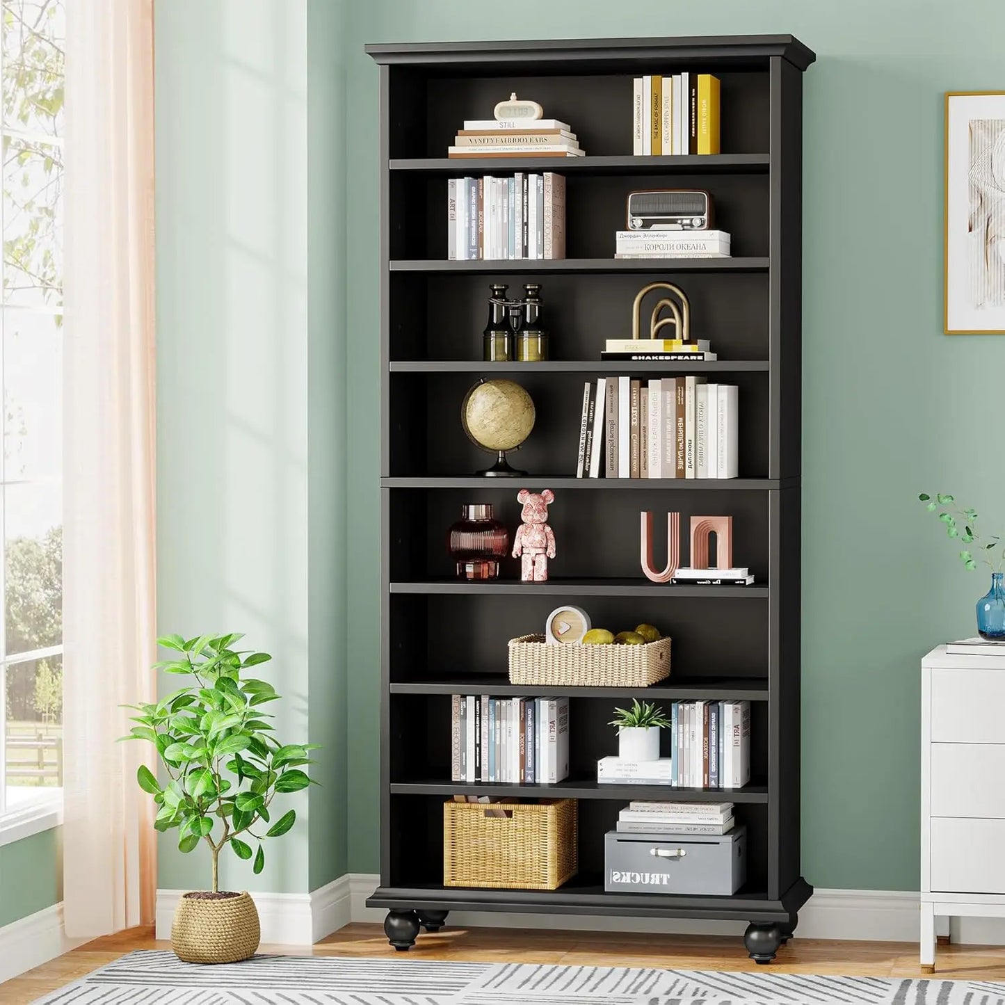 LITTLE TREE Bookcase With LED Lighting And Solid Wood Legs