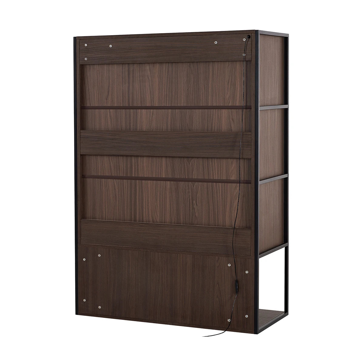 TWISTER.CK 130cm LED Lighted Display Cabinet With Metal Frame And Tempered Glass Door Ideal For Living Room