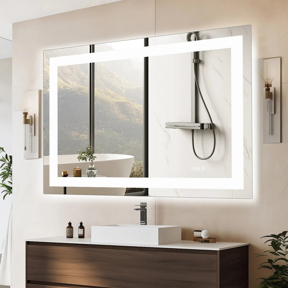 JHK LED Vanity Mirror With Memory Function Wall Mount