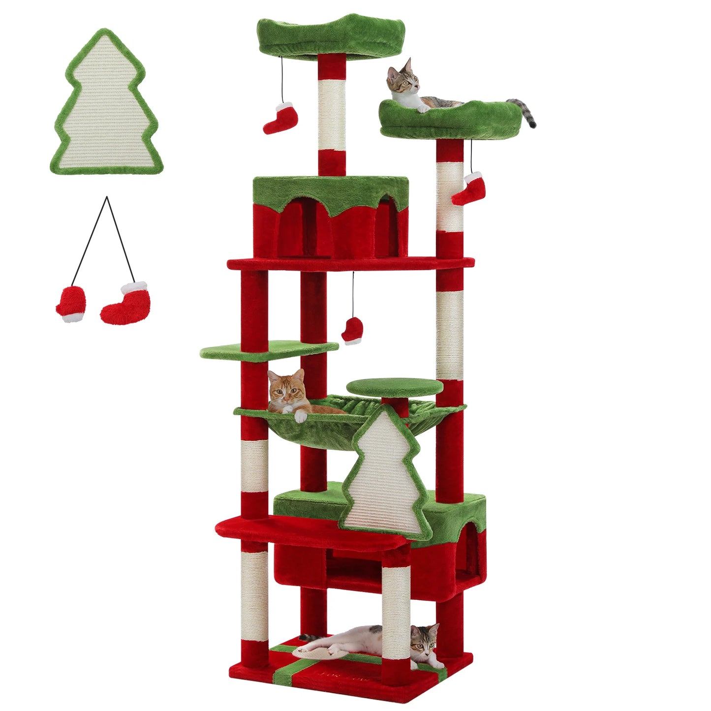 PAWZ Road Ultimate Large Cat Tree Tower for Indoor Cats With Sisal Scratching Posts Five Tier Hammocks and Perches
