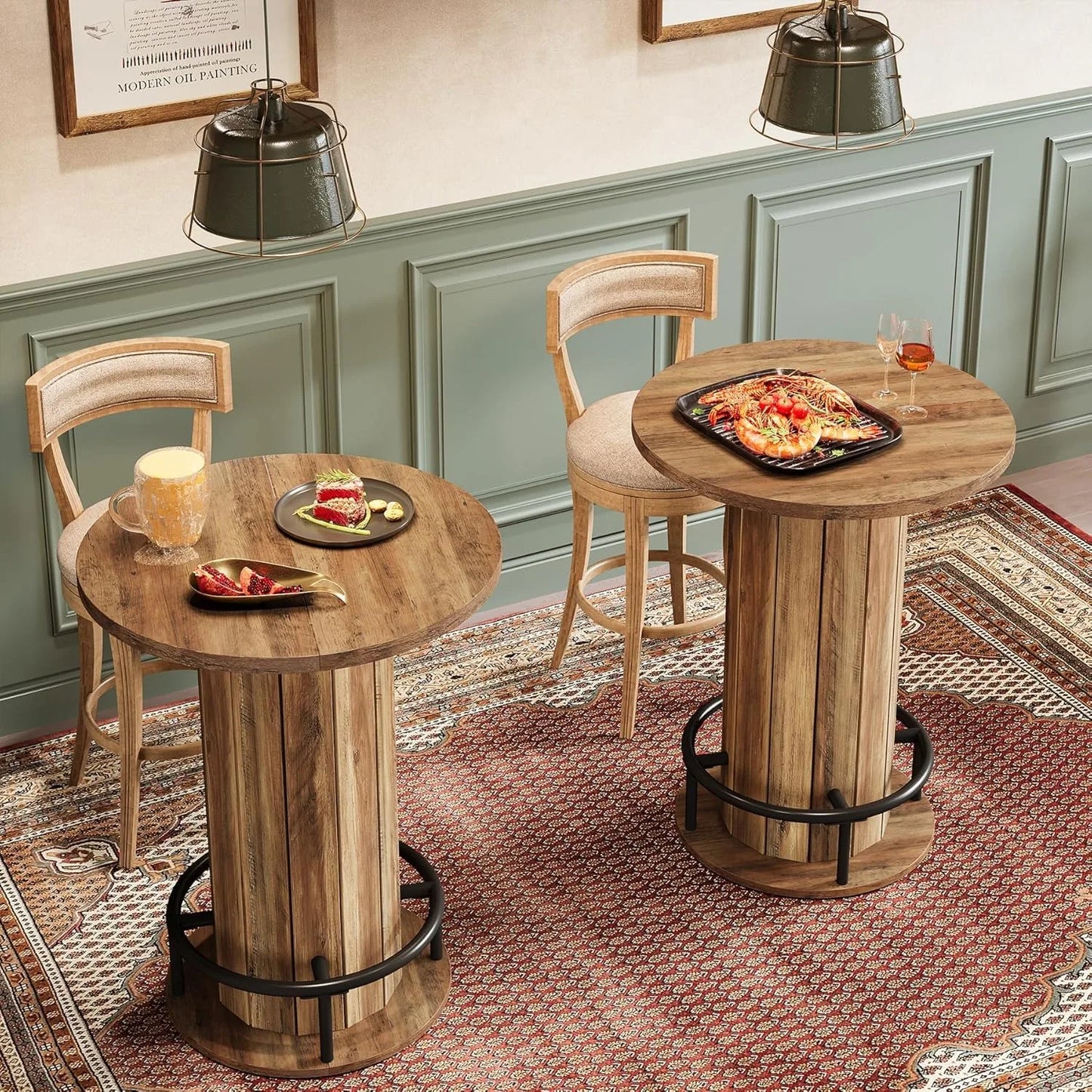 LITTLE TREE Round Dining Table For Small Spaces For Two