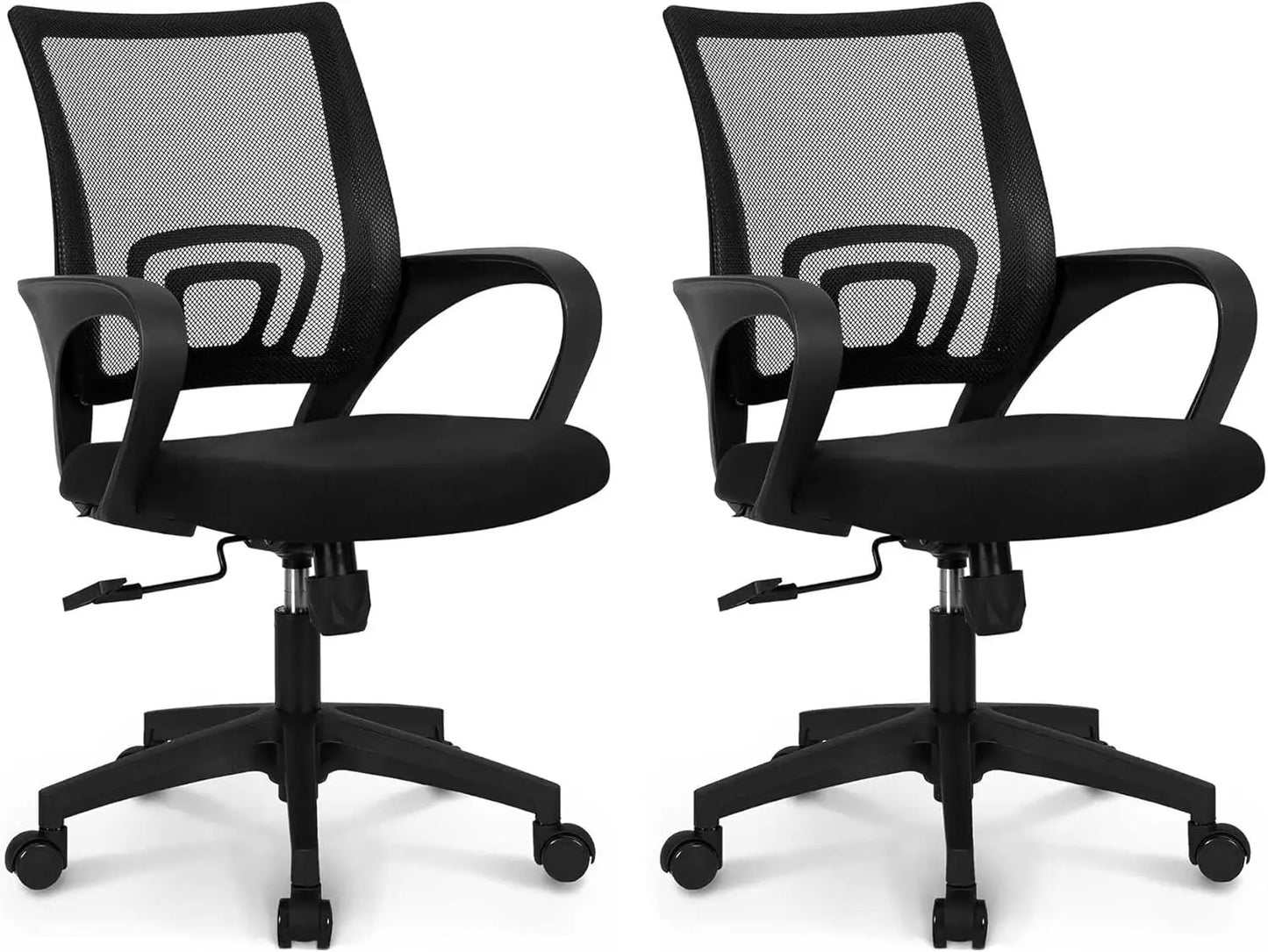 Mesh Office Chair Mid Back With Lumbar Support Adjustable Height