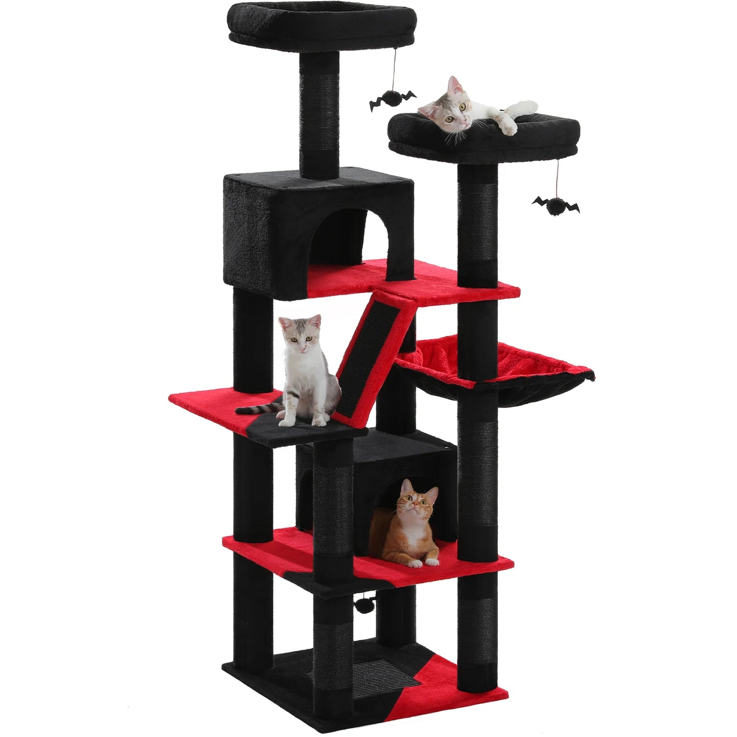 PAWZ Road Tall Cat Tree For Indoor Cats Multi Level Plush Condo With Scratching Posts Perches Caves Durable 180cm