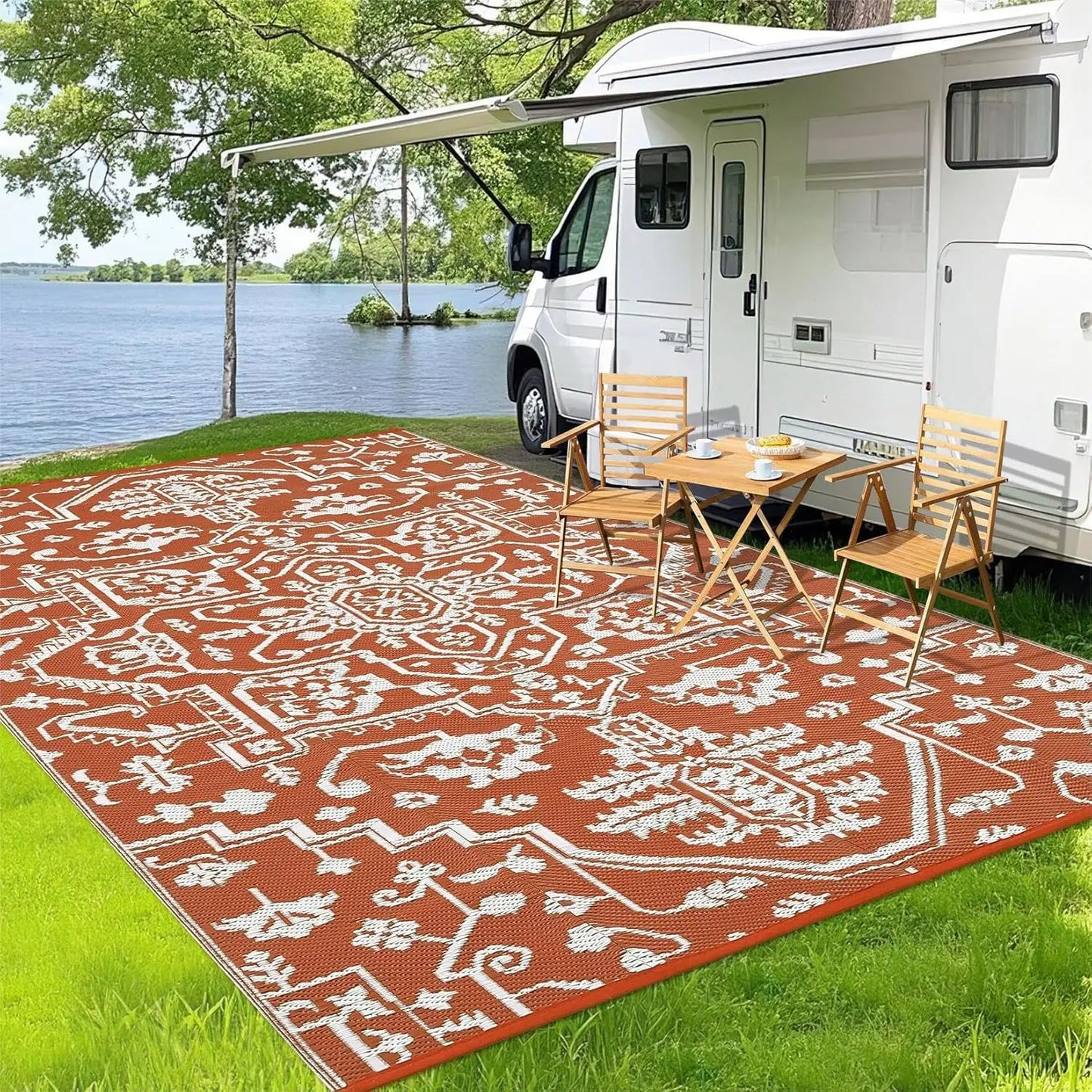 TWISTER.CK Waterproof Outdoor Area Rug Stain Resistant