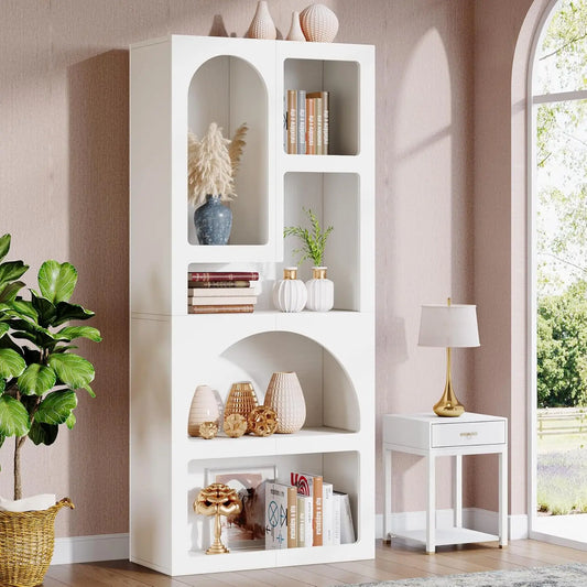 Little Tree Geometric Bookshelf With Irregular Shelves Freestanding