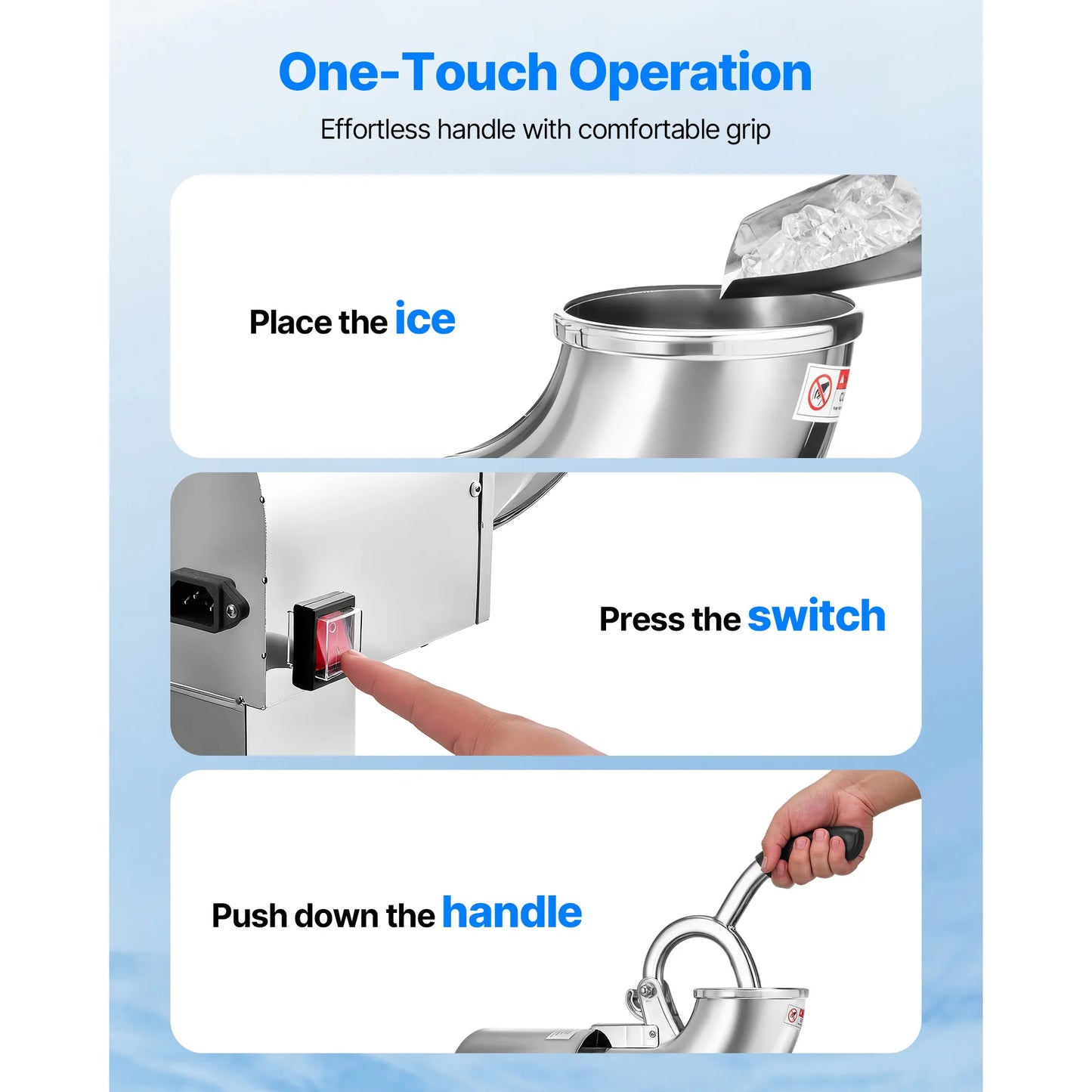 SucceBuy Ice Crusher Machine 440 Lb Per Hour 4 Blade Shaver For Home Use With Bowl And Cover 350W 1400RPM