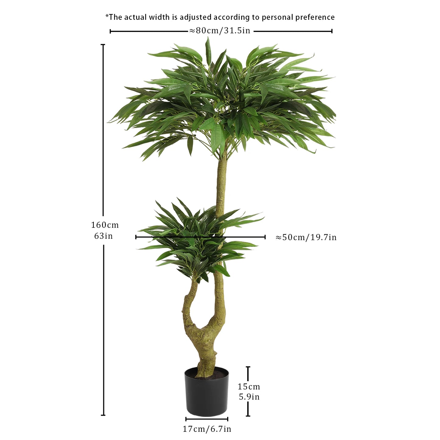 160cm Realistic Willow Buds Artificial Tree With Planter for Indoor Home Office Decor Tall Floor Plant