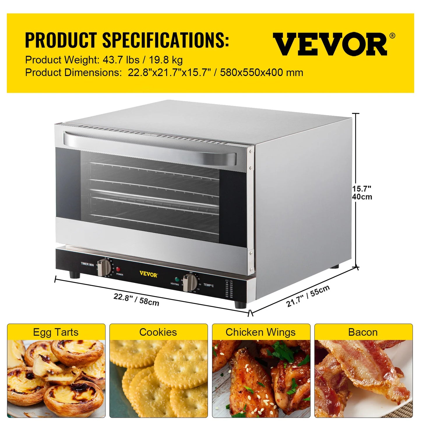 SucceBuy Electric Oven Convection Multifunction Commercial Countertop 21L For Home Chefs And Small Eateries Versatile