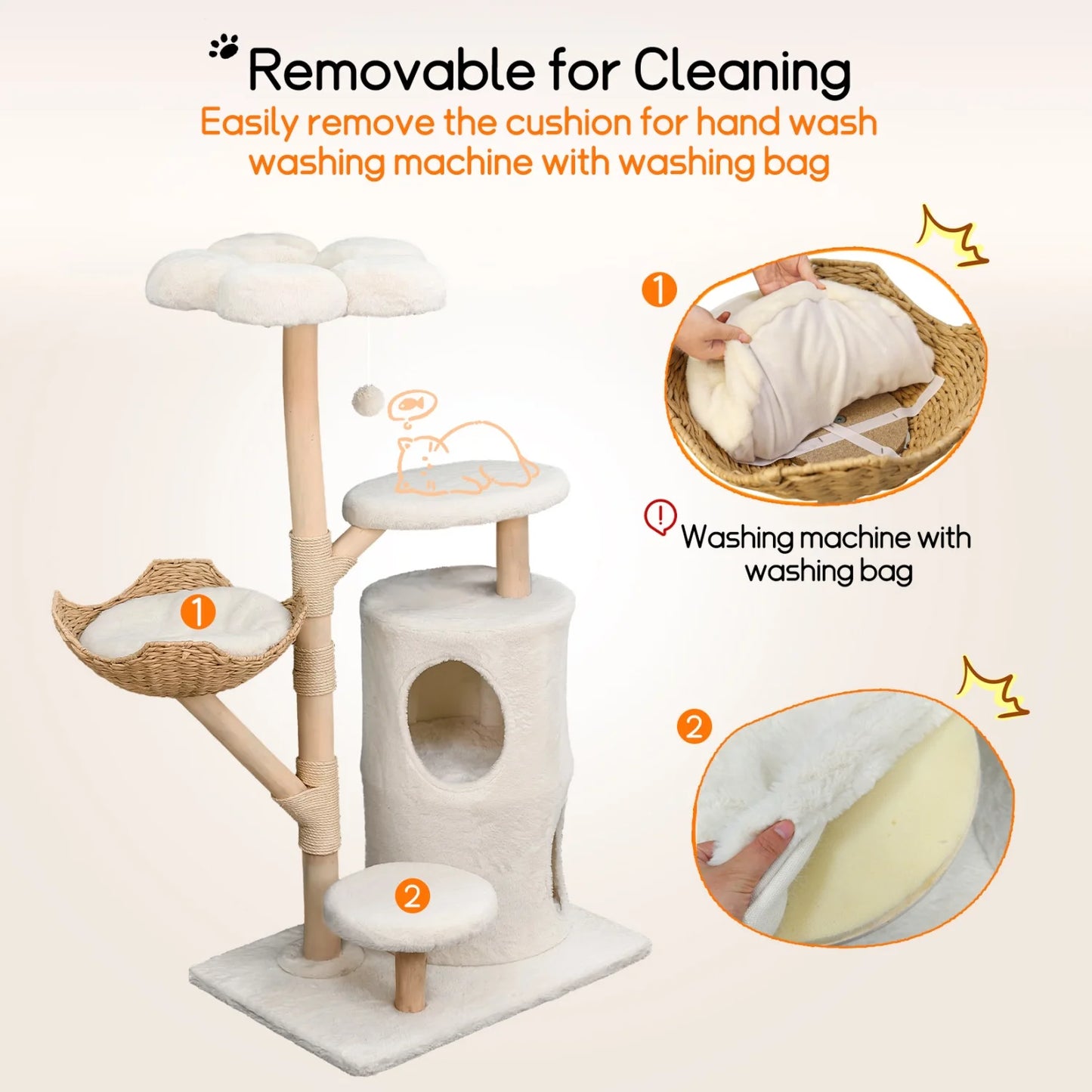 Bingopaw Cat Tree Tower With Activity Center And Scratching Posts