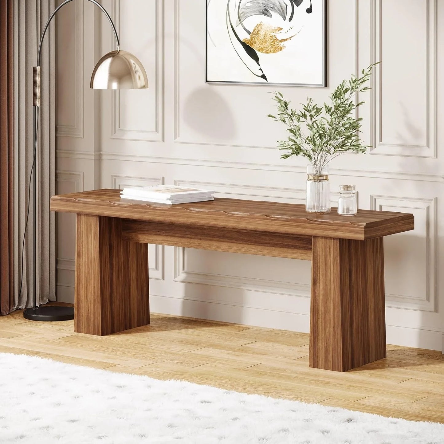Little Tree Wooden Entryway Bench for Hallway and Living Spaces