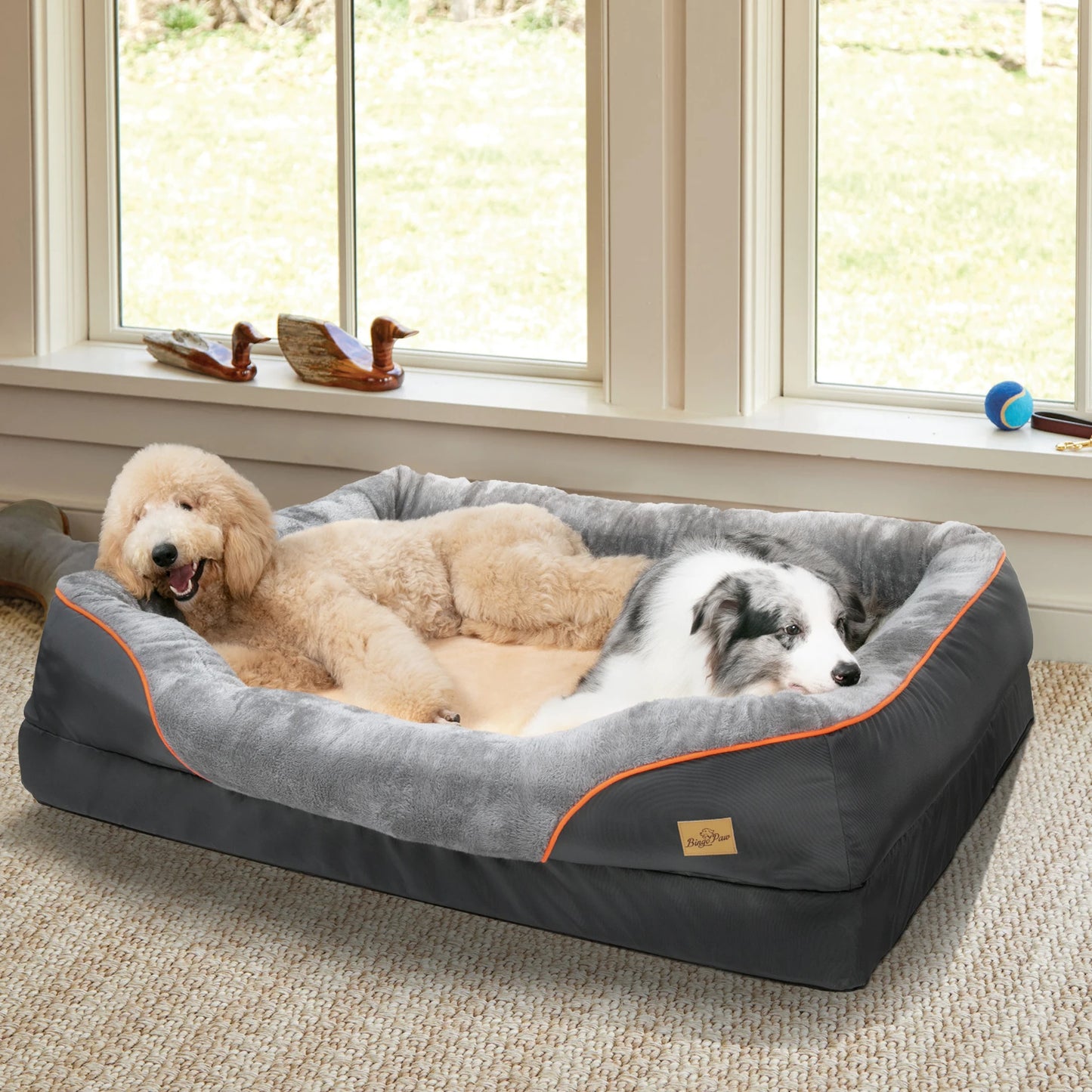 BINGOPAW Large Dog Bed Removable Washable Cover Waterproof
