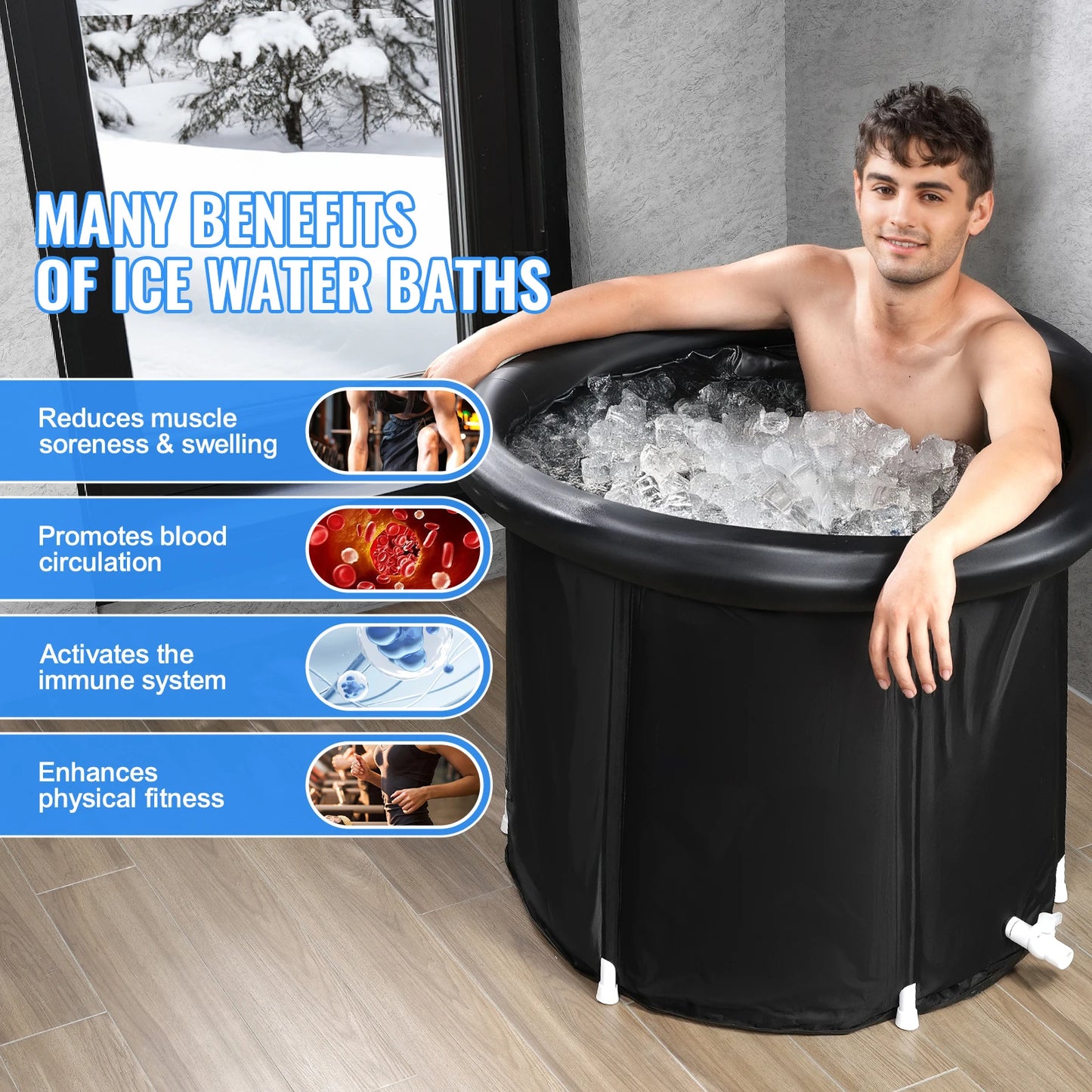 SucceBuy Ice Bath Tub Cold Water Therapy Plunge Pool