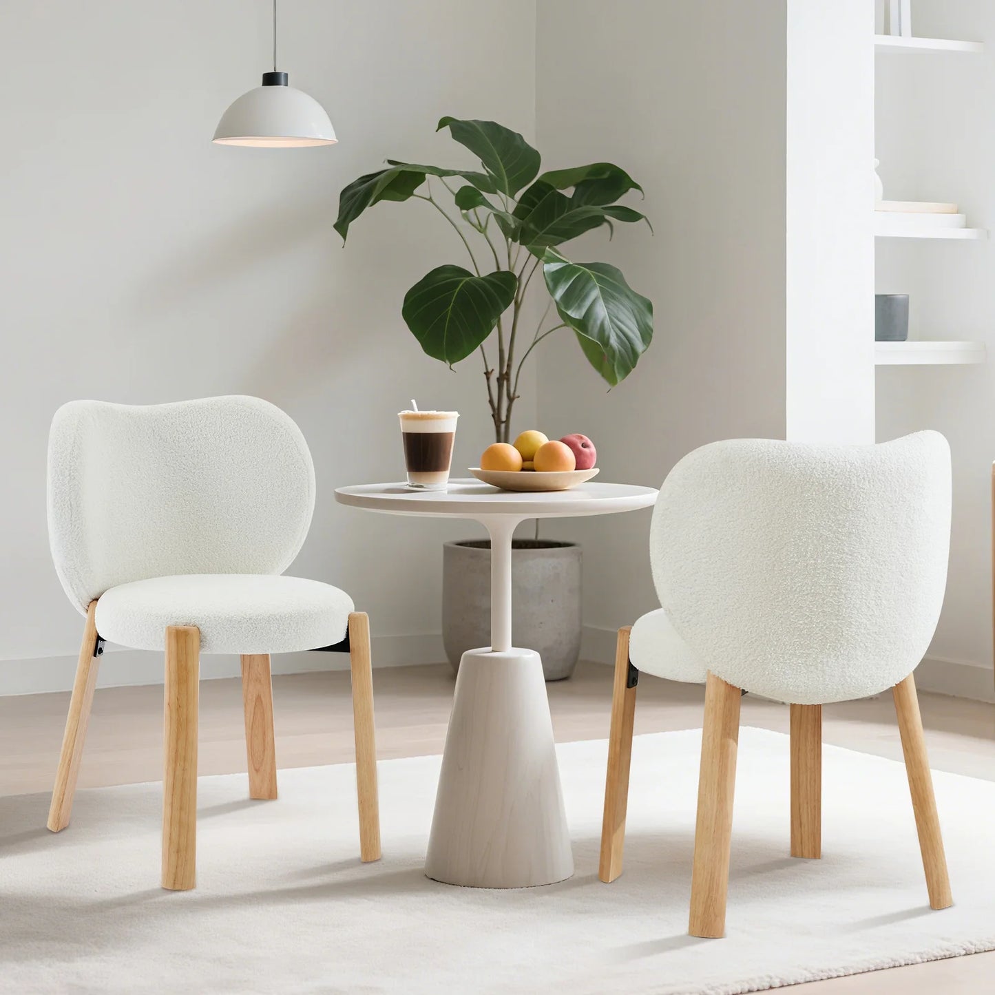 HiMISSC Premium Mid Century Modern Lounge Chairs With Beech Wood Frame And Padded Heart Back For Living Room And Bedroom