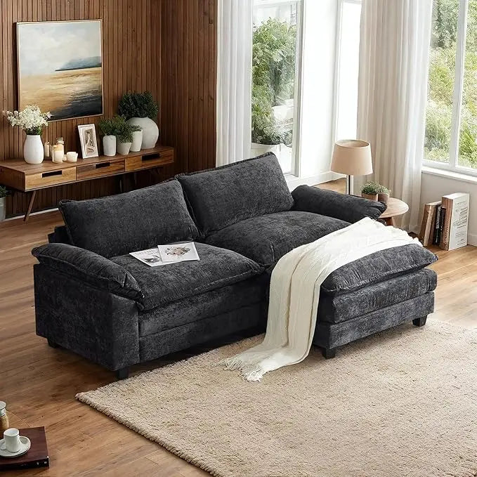 L-Shaped Convertible Sectional Sofa for Living Room