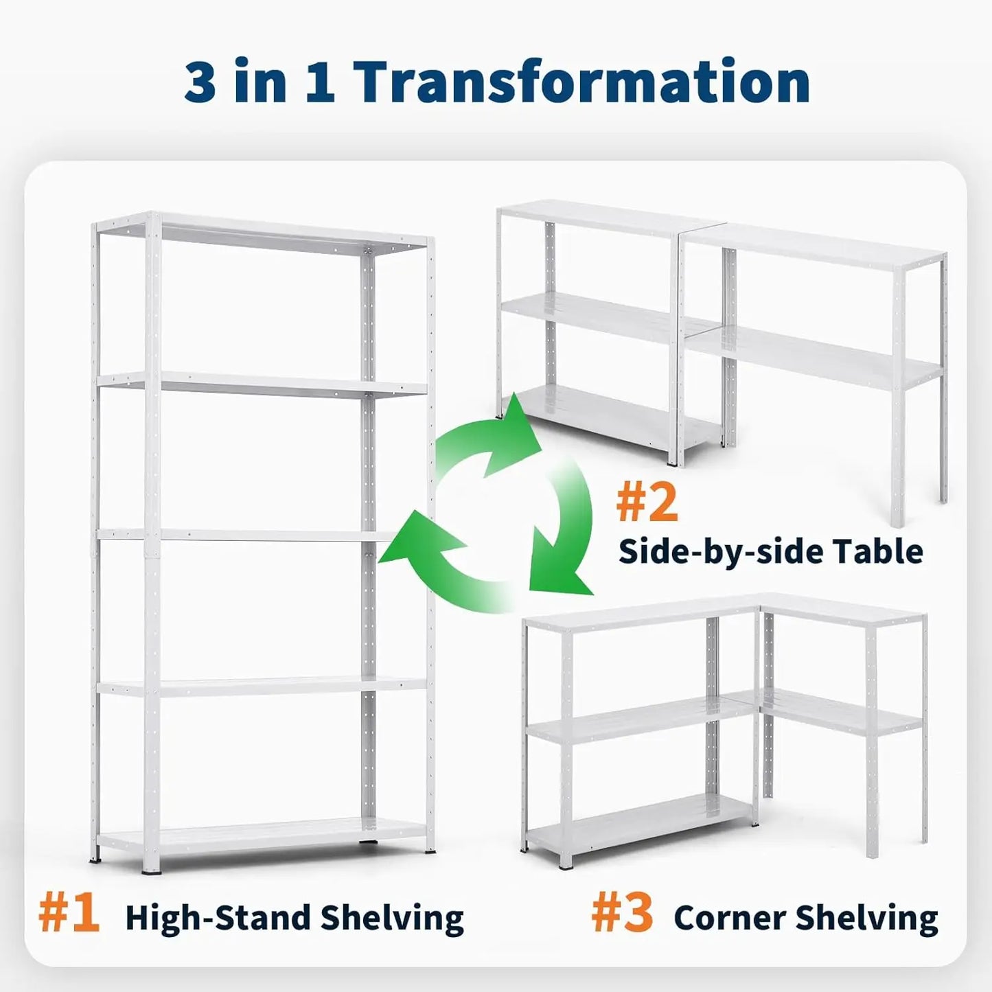 TWISTER.CK 5 Tier Shelf Organizer Adjustable Height Metal Shelves For Pantry Kitchen Closet