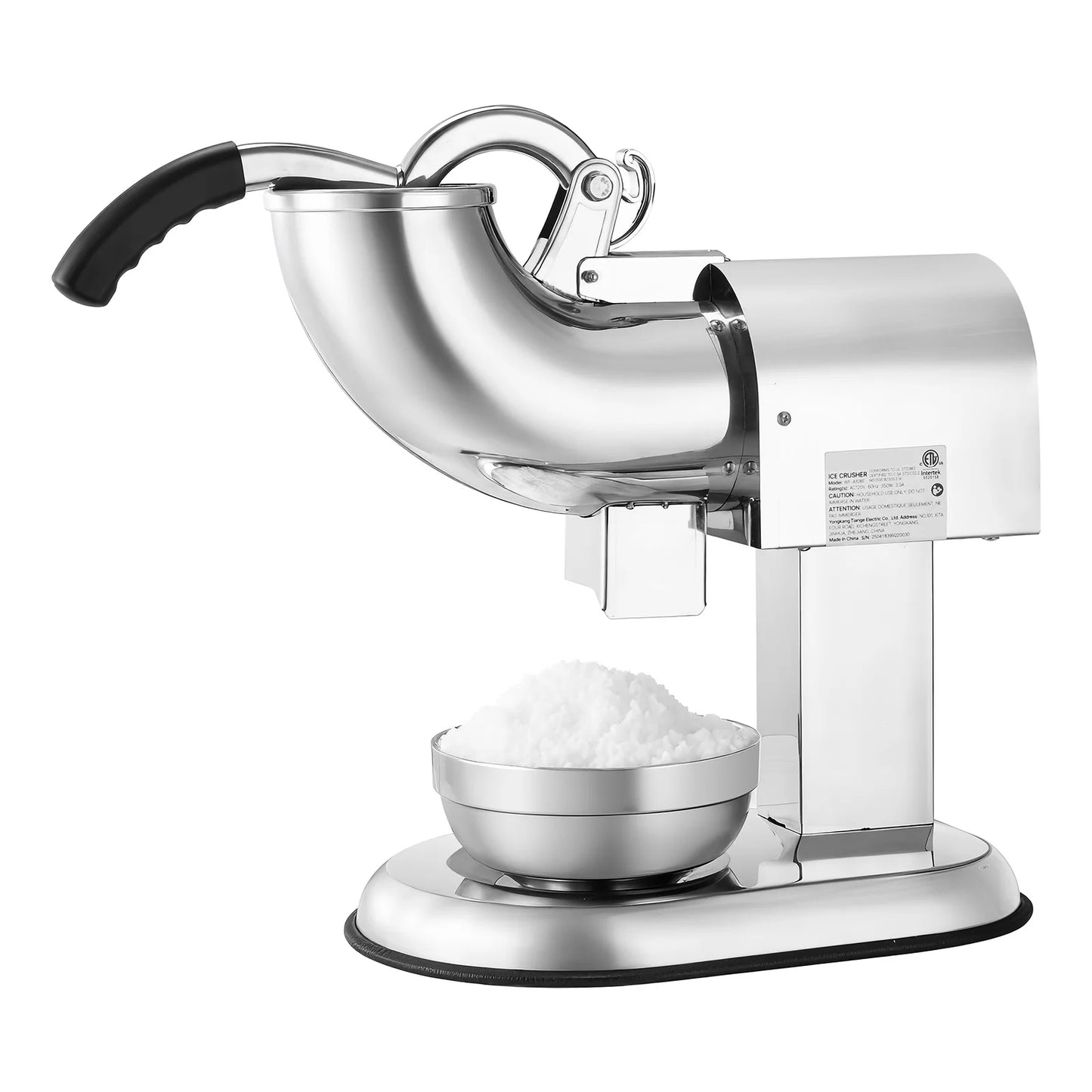 SucceBuy Ice Crusher Machine 440 Lb Per Hour 4 Blade Shaver For Home Use With Bowl And Cover 350W 1400RPM