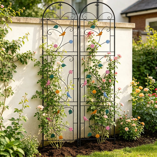 Garden Trellis For Climbing Plants Rustproof Metal Support Frame