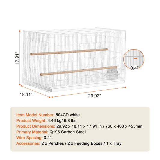 SucceBuy Flight Bird Cage With Divider And Handle Travel Cage
