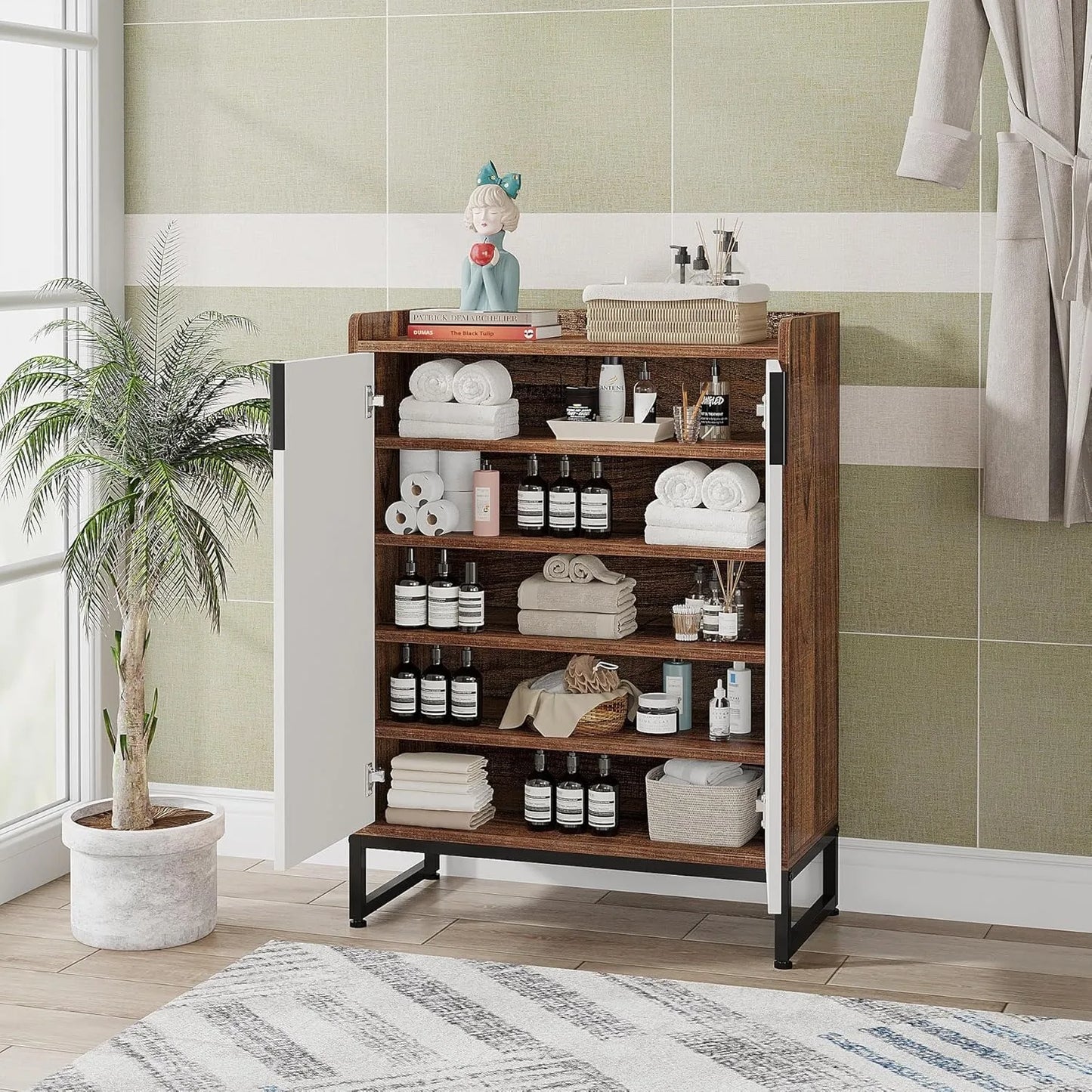 Little Tree 5 Tier Shoe Cabinet Organizer For Entryway
