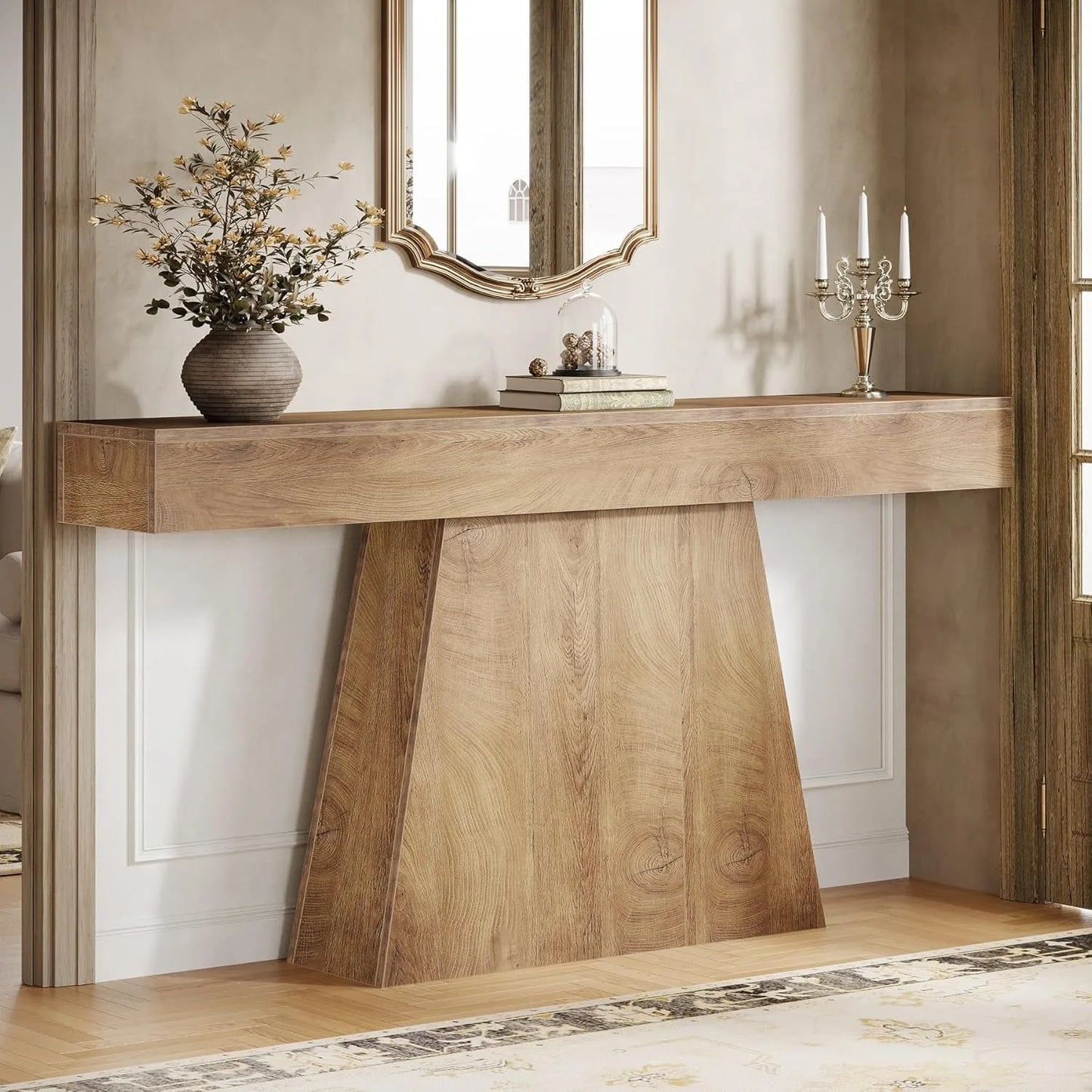 LITTLE TREE Farmhouse Console Table For Entryway And Hallway
