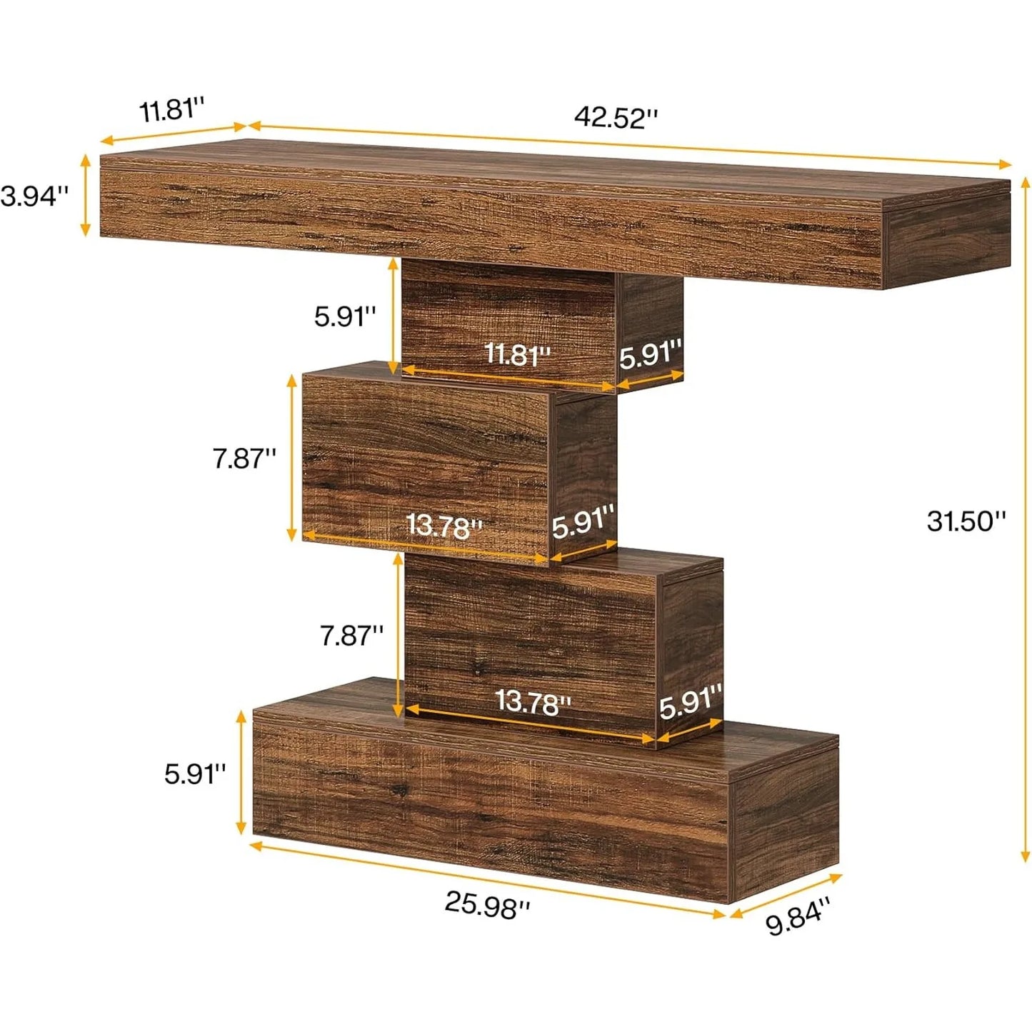 LITTLE TREE Farmhouse Narrow Wood Console Table for Living Room