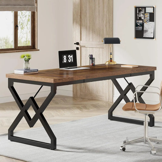 Little Tree Executive Desk With Thick Tabletop Heavy Duty
