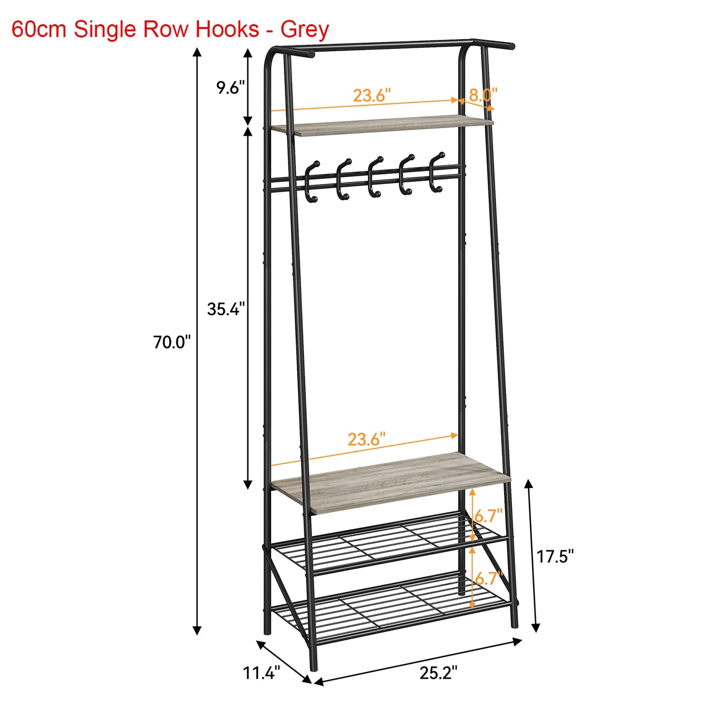 TWISTER.CK Coat Rack Shoe Bench 4-in-1 Hall Tree Entryway