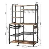 SucceBuy Stainless Steel Bakers Rack With Built In Power Strip