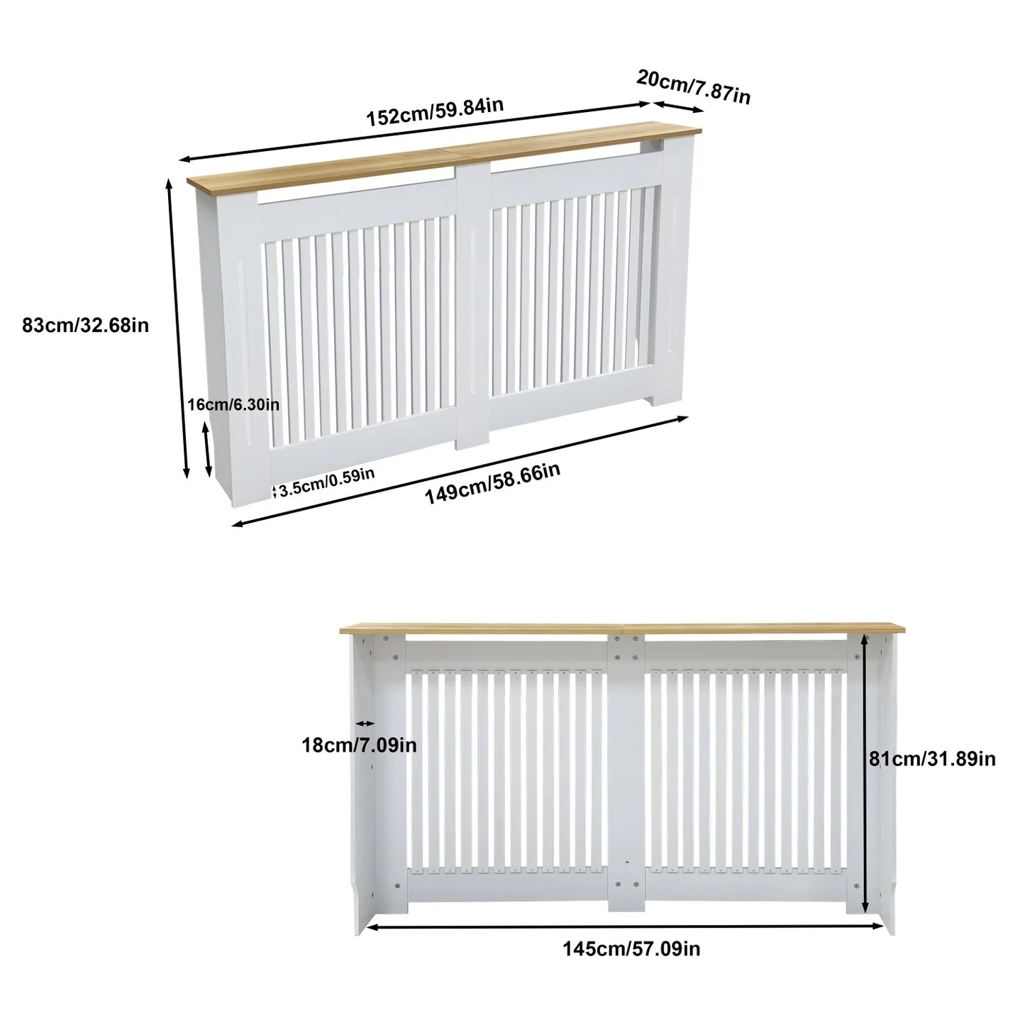 Radiator Cover Guard For Home Living Room MDF Wood Top
