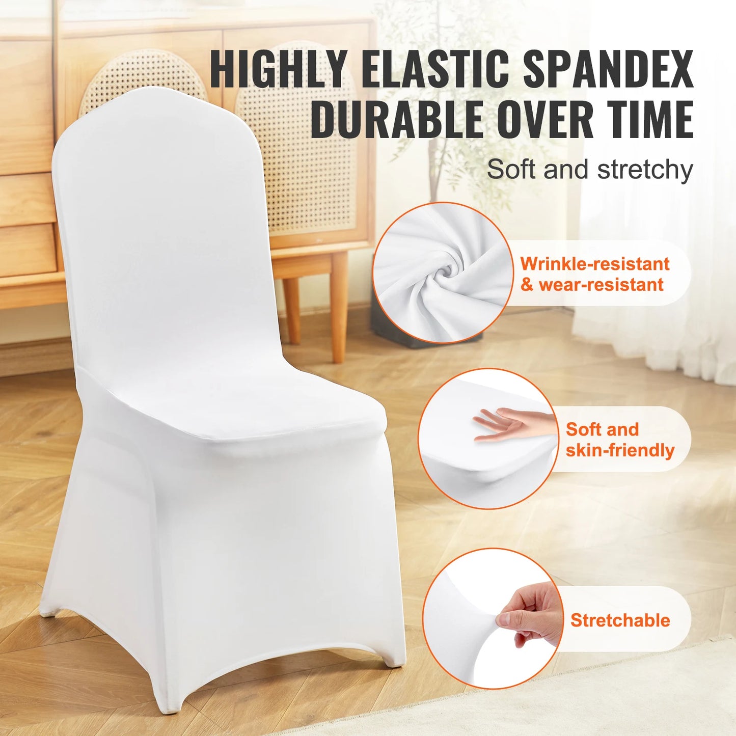 SucceBuy Stretch Spandex Chair Covers Universal Fitted Slipcovers