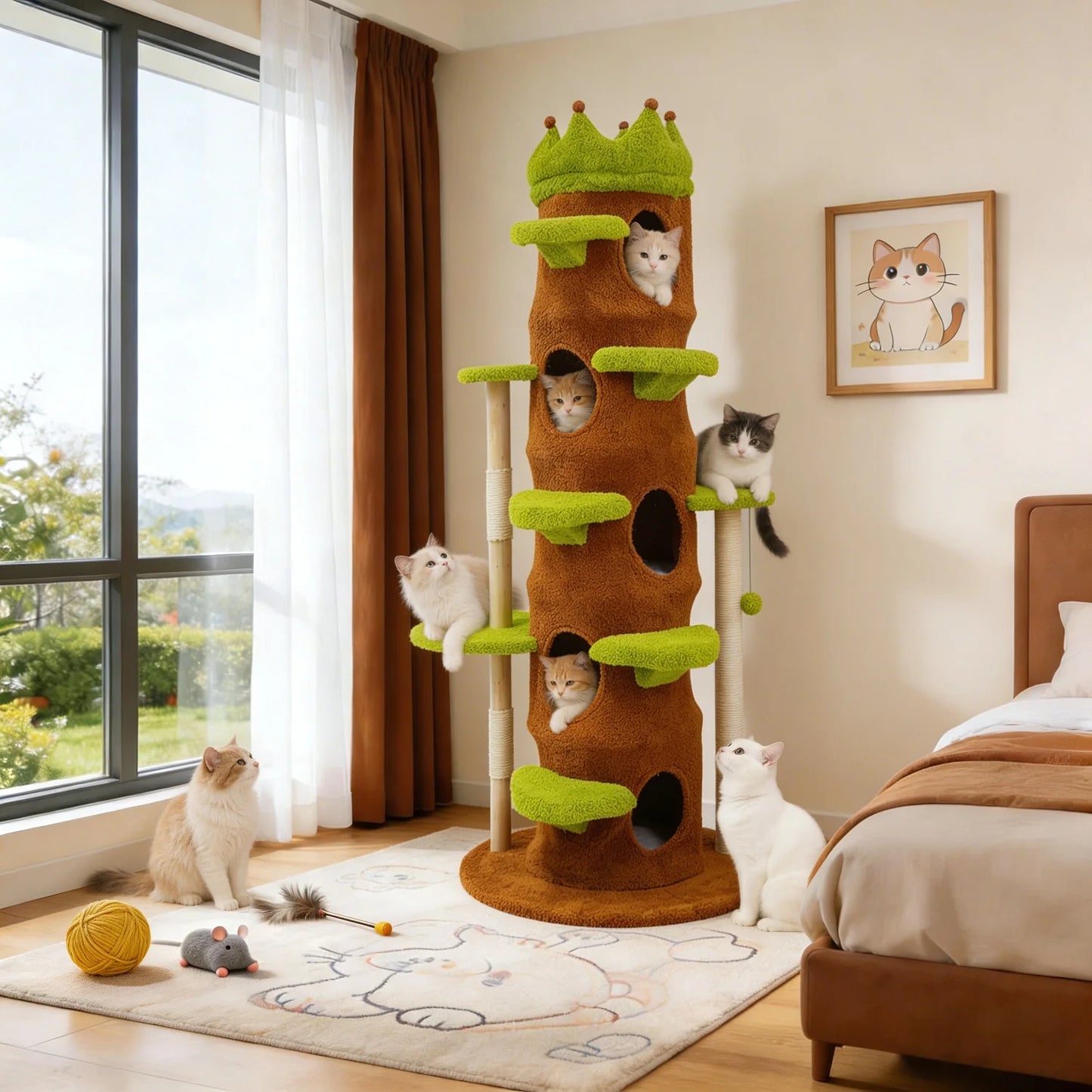 BINGOPAW Heavy Duty Cat Tree With Plush Cave