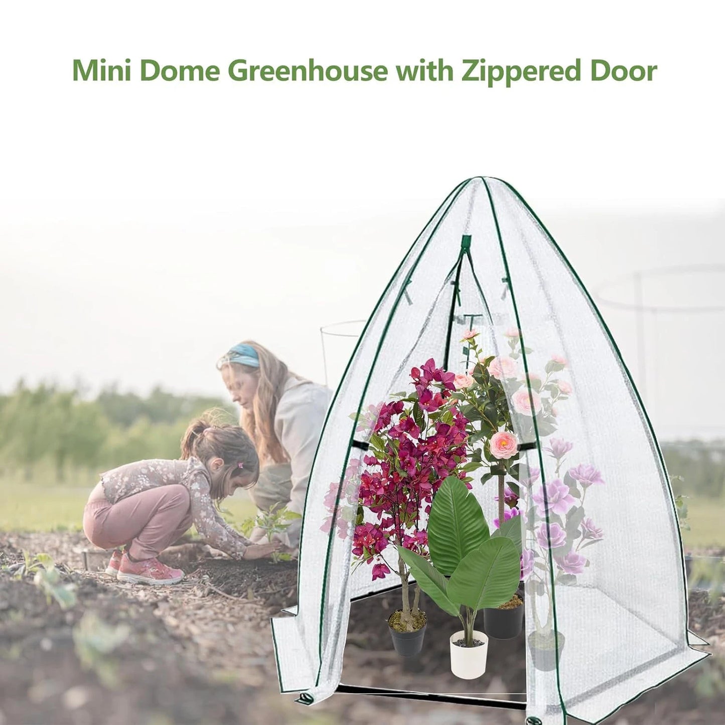 Twister.CK Heavy Duty Metal Frame Greenhouse With Zipper Door Portable Garden Shelter For Home Gardeners