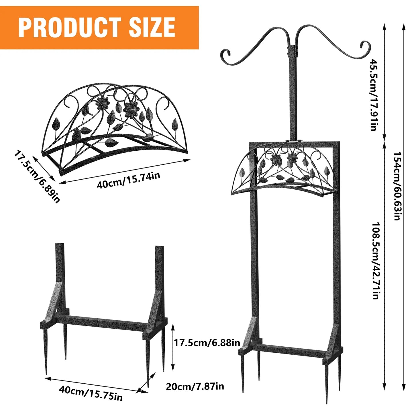 Freestanding Heavy Duty Garden Hose Holder With Spikes And Hooks