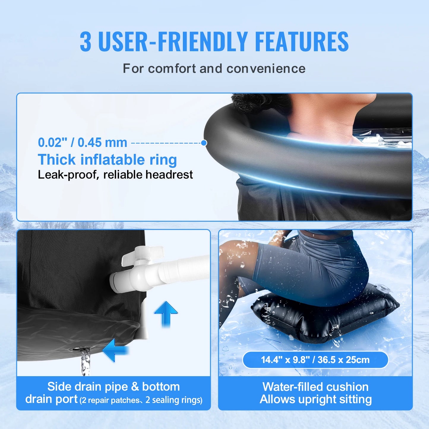 SucceBuy Ice Bath Tub Cold Water Therapy Plunge Pool