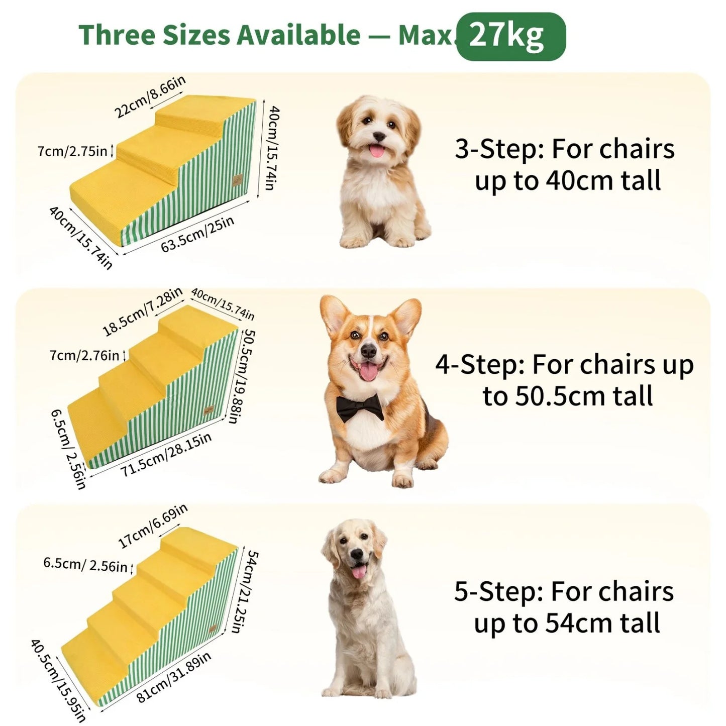 Dog Stairs For Bed And Sofa With High Density Foam