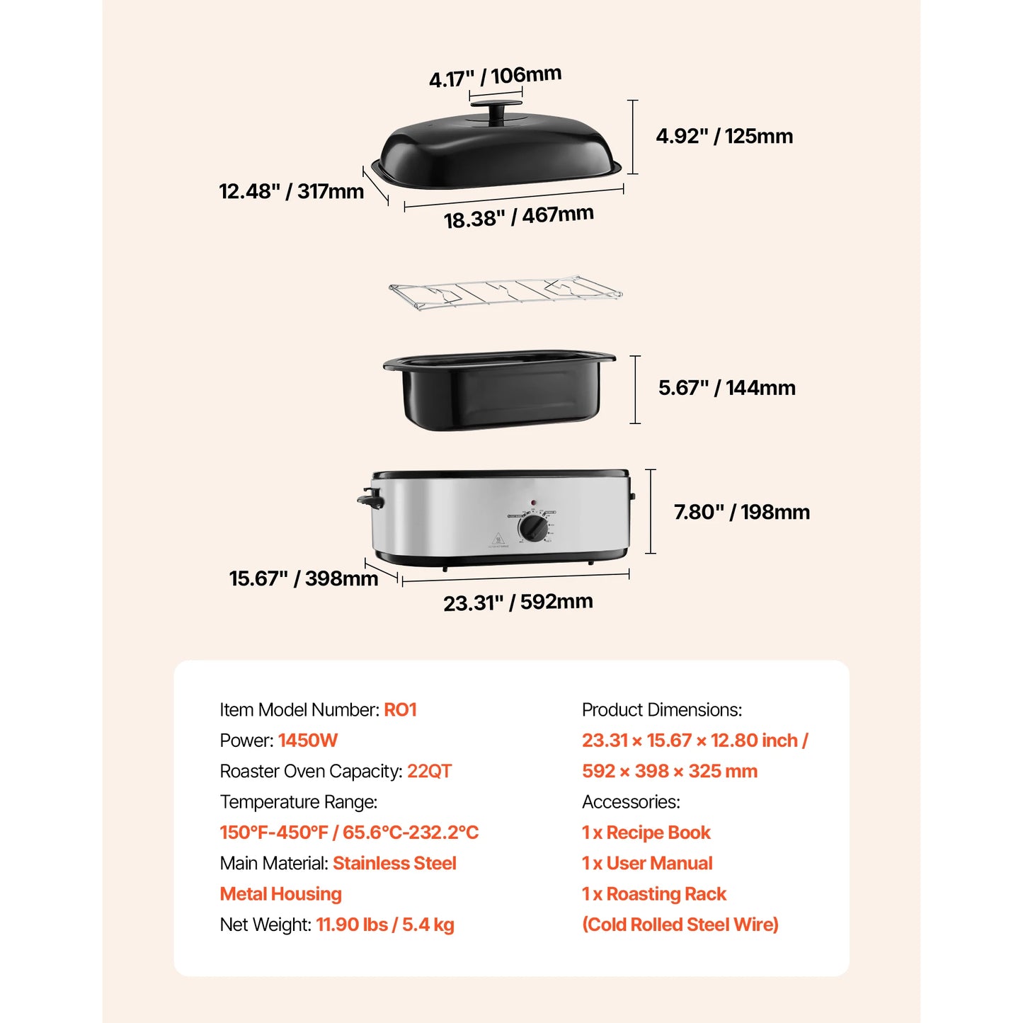 SucceBuy Electric Roaster Oven Roasting Pan With Adjustable Temperature Defrost And Warm Function For Home Cooks