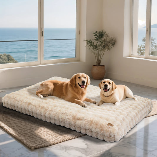 BINGOPAW Ultra-Soft Plush Dog Bed With Thick Foam Base Removable Cover